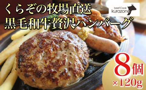 【黒毛和牛100％】黒毛和牛専門店の贅沢ハンバーグ（計8個）（ハンバーグ 牛肉 牛肉100% 国産 冷凍 調理済 宮崎 惣菜 小林市）