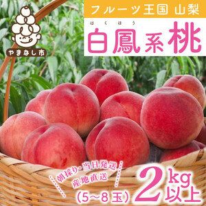 2025年先行受付 山梨県産 桃 白鳳系 2kg以上(5～8玉) フルーツ王国・山梨から産地直送【配送不可地域：離島・沖縄県】【1137260】