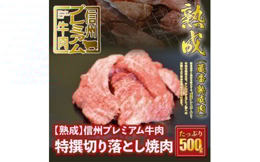 162 【熟鮮】信州プレミアム牛肉 特撰切り落とし焼肉 500g 冷蔵発送！