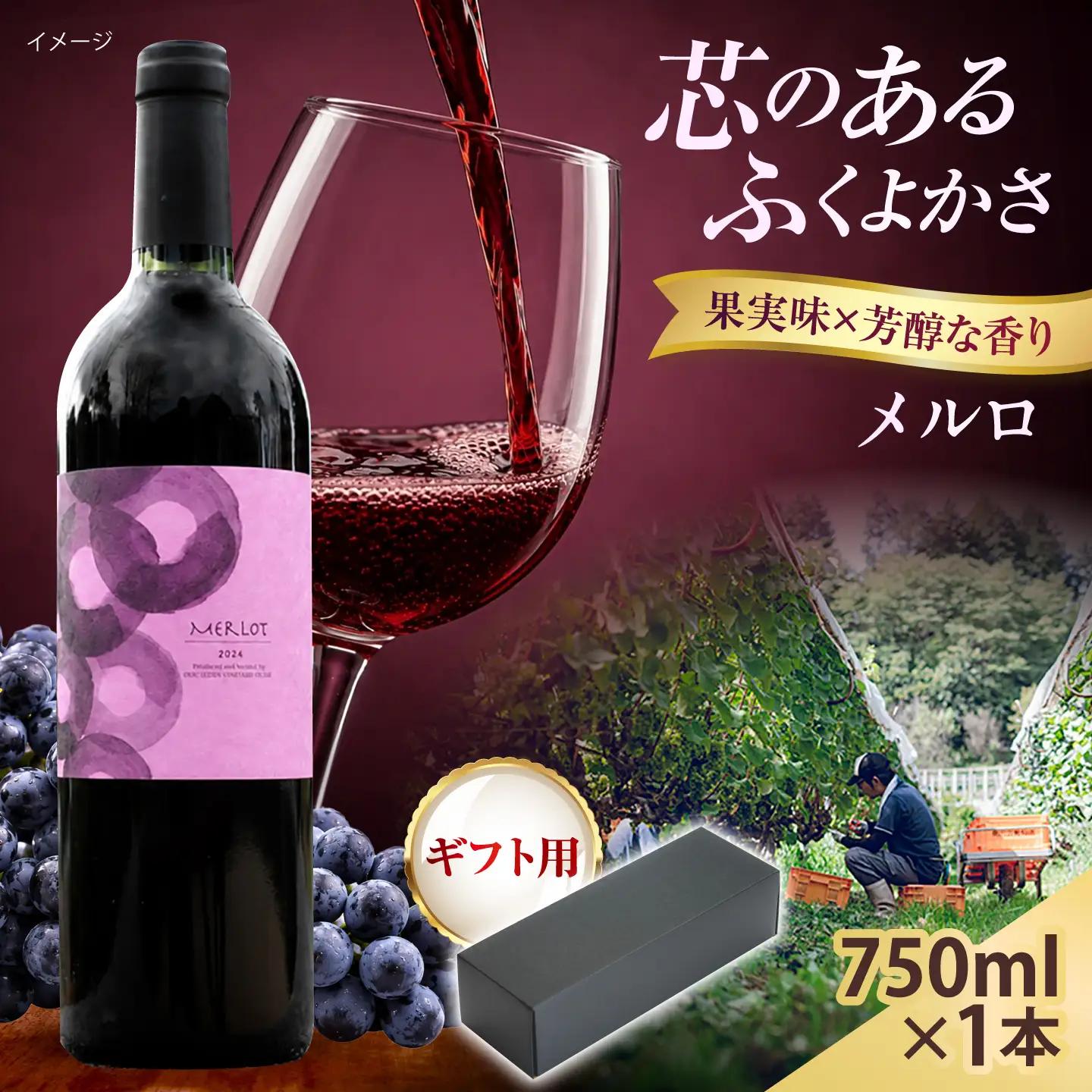 【贈答用】メルロ 1本 750ml 赤ワイン 国産 ギフト 島根県雲南市/有限会社奥出雲葡萄園[AICS100]