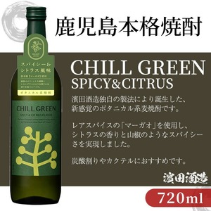 【お中元】麦焼酎 チルグリーン「スパイシー＆シトラス」・「ビター＆トロピカル」各720ml 計2本 飲み比べ 本格麦焼酎【00-026-17-R8OC】