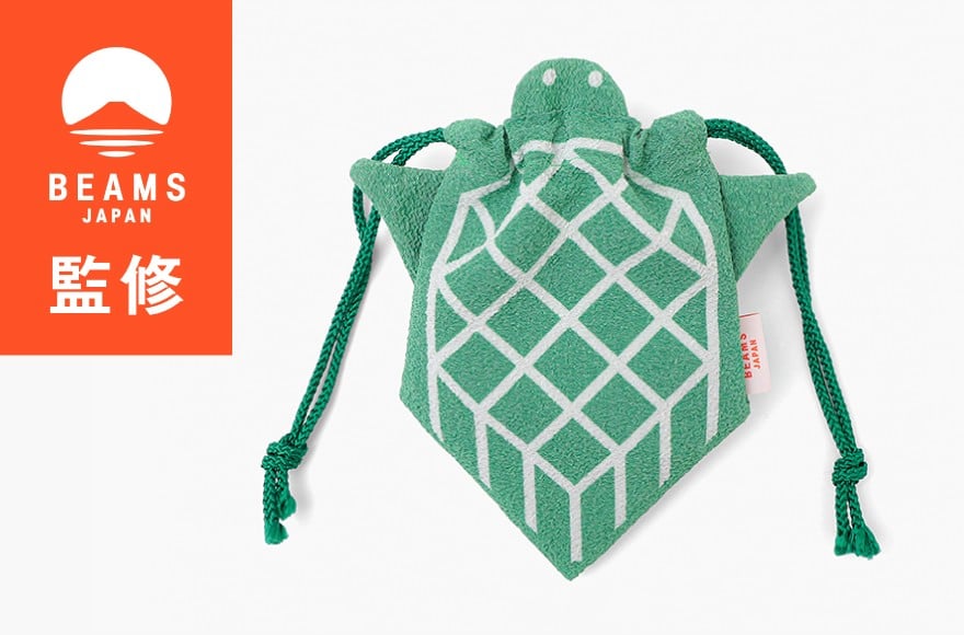 
            【BEAMS JAPAN監修】 COCHAE ちりめん巾着 亀 舞鶴限定商品 
          