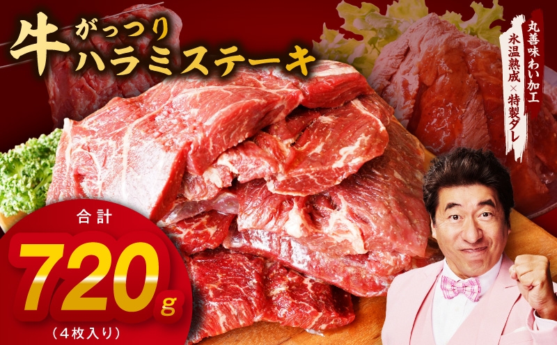 
                  【スピード発送】がっつり！牛ハラミステーキ 720g【氷温熟成×特製ダレ 小分け 360g×2パック 牛肉 すてーき 焼くだけ】
                