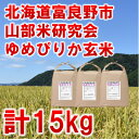 【ふるさと納税】◆玄米◆【特A受賞米】北海道富良野市産ゆめぴりか　5kg×3袋【1339594】