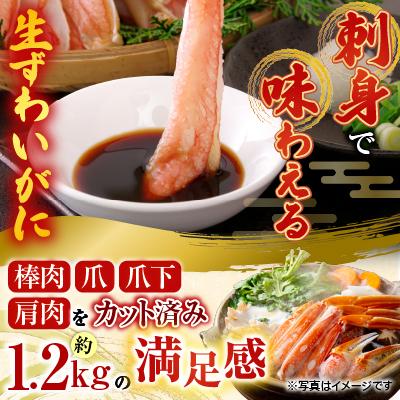 ふるさと納税 根室市 生食可!カット済み生ずわいがに約1.2kg B-14101 |  | 01