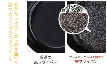 鉄製フライパン3種セット ファイバーエンボス加工 ガス火・IH調理器対応 IH対応 フライパン26cm 28cm 玉子焼き用フライパン 燕三条製 【024S058】