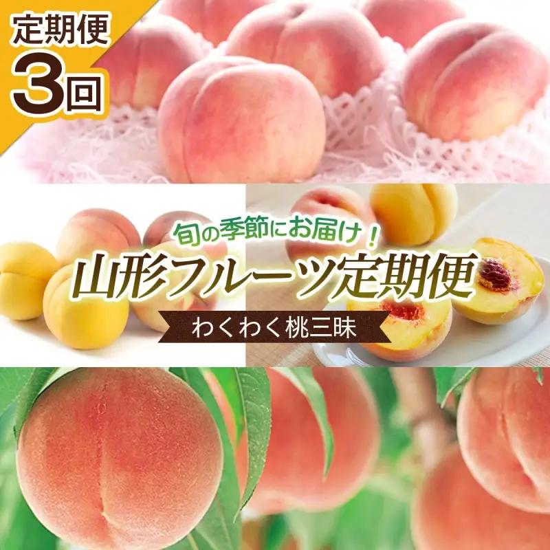 【定期便3回】旬の時期にお届け！わくわく桃三昧定期便 【令和8年産先行予約】FU22-744 くだもの 果物 フルーツ 山形 山形県 山形市 2026年産