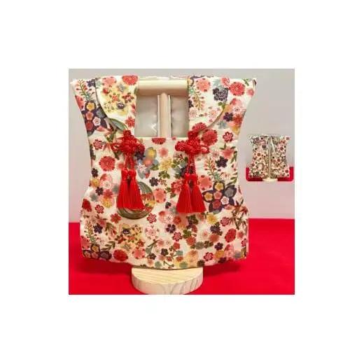 【1.白色系（桜・牡丹・紅葉）】【選べる8色】ベビーお祝い着(被布)