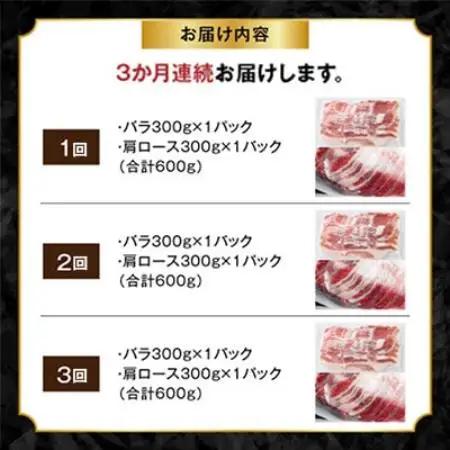 【毎月定期便】炒め物に最適!かごしま黒豚スライス定期便全3回【配送不可地域：離島】【4087000】
