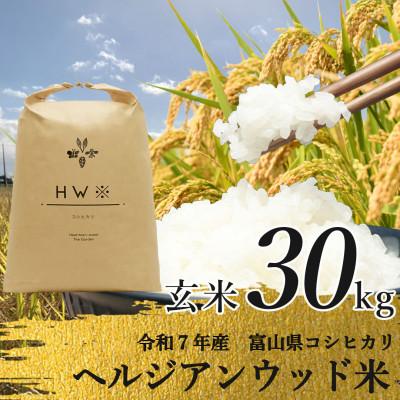 ふるさと納税 富山県 【令和7年産】玄米 ヘルジアンウッド米 30kg　富山県産コシヒカリ