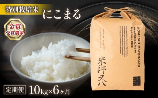 令和6年産 新米 定期便にこまる 10kg×6ヶ月 (  十六代目米師又八 2024年産 計60kg 令和5年産 新米 ブランド 米 rice 精米 白米 ご飯 内祝い 十六代目米師又八 謹製 もちもち 国産 送料無料 滋賀県 竜王 ふるさと納税 )