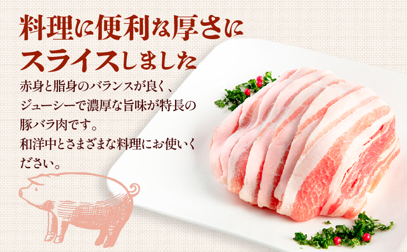 【隔月発送】【6回定期便】宮崎県産 豚バラスライス 計1.8kg 豚バラ スライス 豚肉 肉 冷凍 小分け 豚バラ肉 便利_M241-T011-6-2
