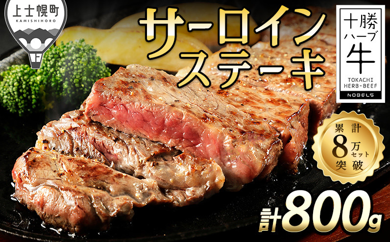 
            十勝ハーブ牛 サーロイン ステーキ 計800g（200g×4枚） 北海道産 牛 肉 牛肉 赤身 国産 旨味を逃さないスキンパック包装 キャンプ アウトドア バーベキュー BBQ 冷凍 ［032-H60］ ※オンライン申請対応
          