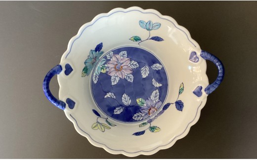 有田焼 華山窯 鉄仙花バスケット 大 【東洋セラミックス】 食器 器 花 大皿 多様鉢 au041