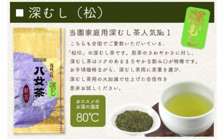 八女茶100％ お茶の世界を楽しむ！５種の茶葉飲み比べセット 100g×５袋＜岩崎園製茶＞　075-014