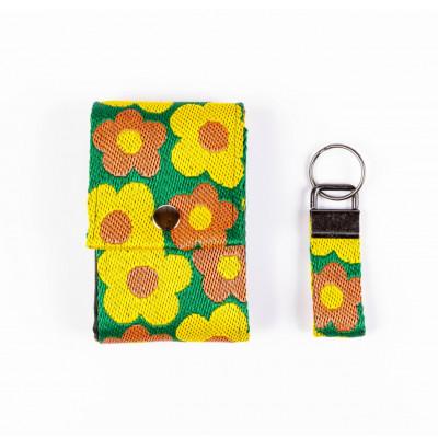 ふるさと納税 朝倉市 【カードケース小とキーホルダー】花柄(ジャバラ)