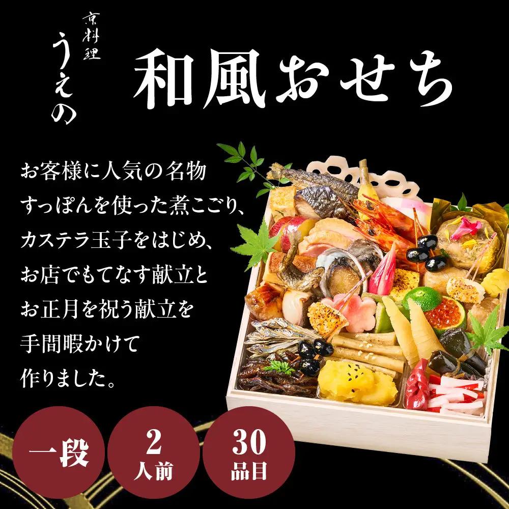 【大丸京都店おすすめ品】＜京料理 うえの＞和風おせち一段 2人前｜京都 東山 料亭おせち 人気