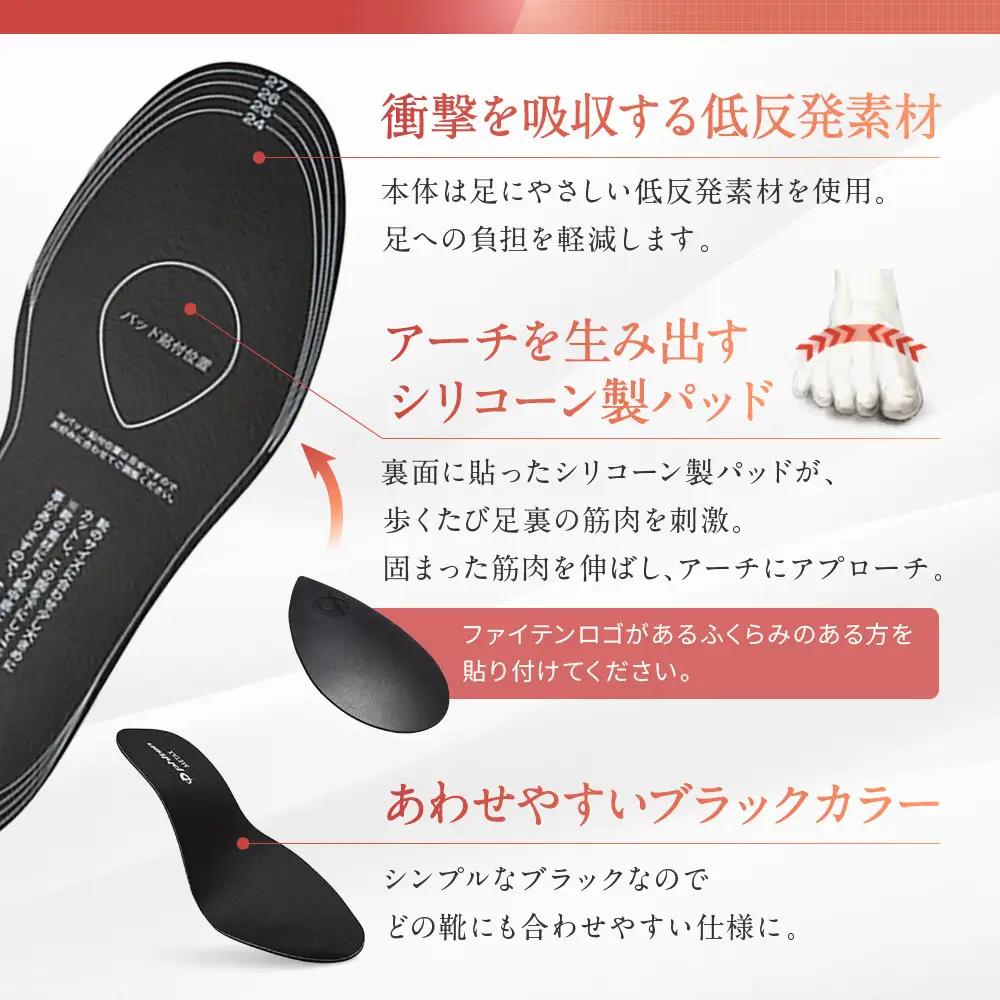【ファイテン】インソール 中足骨サポートタイプ メタックス ブラック＜24.0～28.0cm＞ 京都 人気ブランド インソール