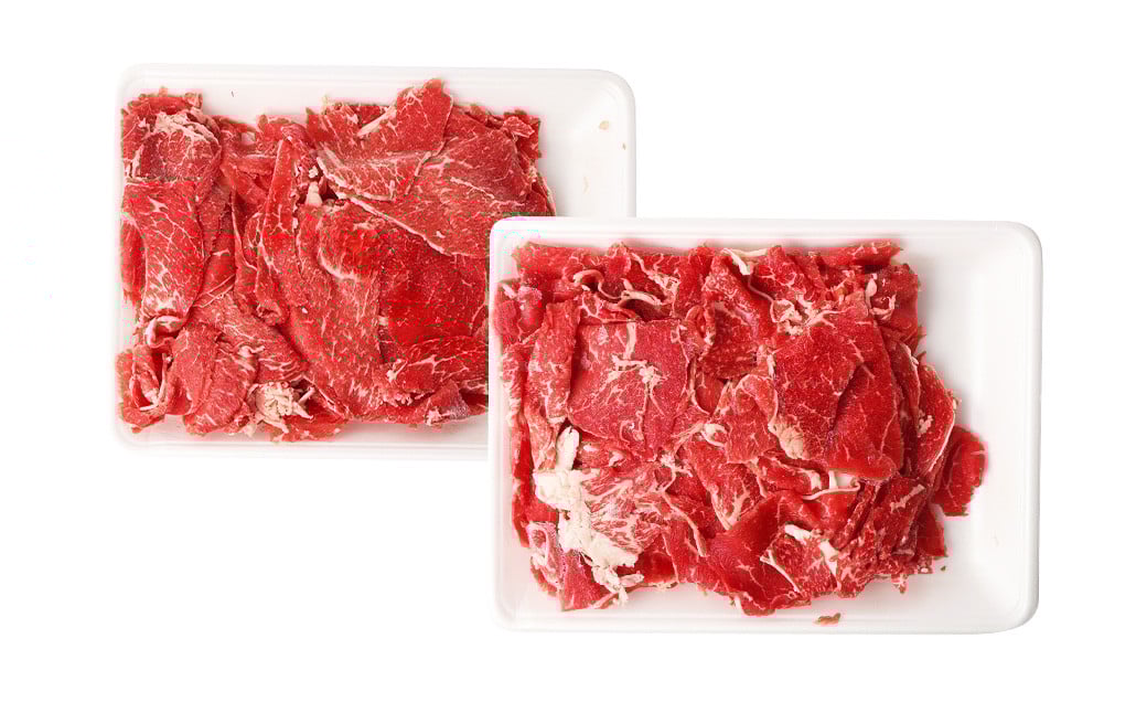 【6ヶ月 定期便】赤牛 切り落とし 1kg（500g × 2パック）