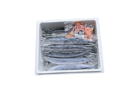 【北海道根室産】タラバガニむき身300g×1P・冷凍さんま5尾×3Pセット B-30049