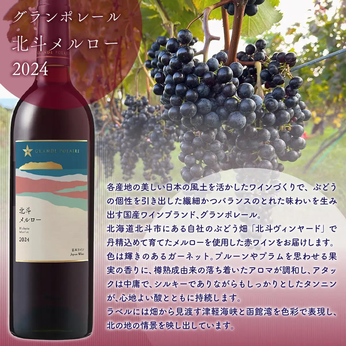 【数量限定】グランポレール 北斗メルロー2024  シャルドネ2025  ワイン 750ml 各1本セット HOKJ015 | ワイン