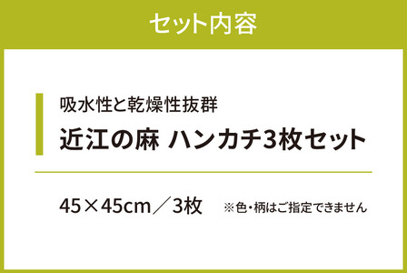 「近江の麻」ハンカチ3枚セット A-C01 ハンカチ 麻 あさ はんかち 麻絲商会 東近江