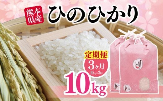 【定期便3回】熊本県産「ひのひかり」10kg | 熊本県 和水町 くまもと なごみまち なごみ ヒノヒカリ ひのひかり 白米 米 単一原料米