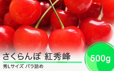 さくらんぼ 紅秀峰 秀Lサイズ  バラ詰め 化粧箱 500g 2025年産 令和7年産 山形県産 ふるさと納税 果物 くだもの フルーツ 期間限定 冷蔵配送 先行受付 グルメ 取り寄せ ご当地 特産 産地 直送 送料無料 東北 山形県 人気 ns-bsslb500 ※沖縄・離島への配送不可