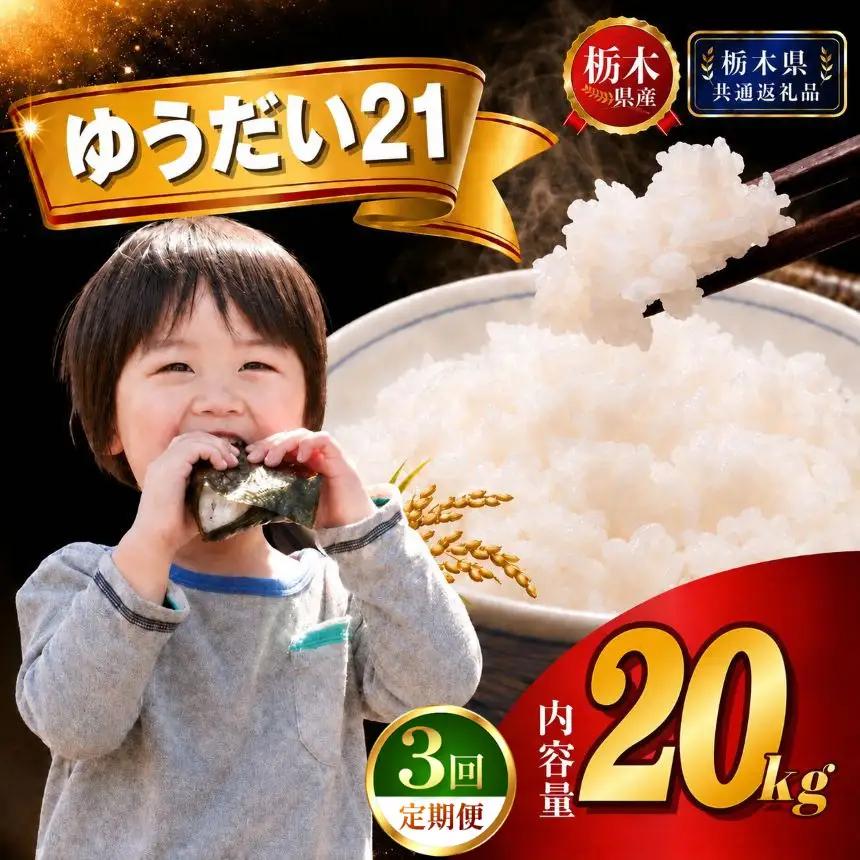 【新米】定期便3回 ゆうだい21  20kg(5kg×4袋)【栃木県共通返礼品 栃木県産】AB | 栃木県 下野市