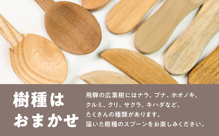 飛騨の広葉樹 カトラリーキット 小スプーン 2セット 樹種おまかせ ウッドスプーン 木製スプーン カトラリー FabCafe Hida [Q2837]