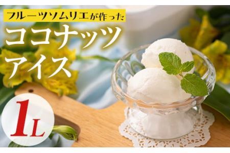 フルーツソムリエが作った濃厚優しいココナッツアイス 業務用 (1L) アイス アイスクリーム ココナツ 手作り スイーツ ＜離島配送不可＞【ksg0055】【南国フルーツ】