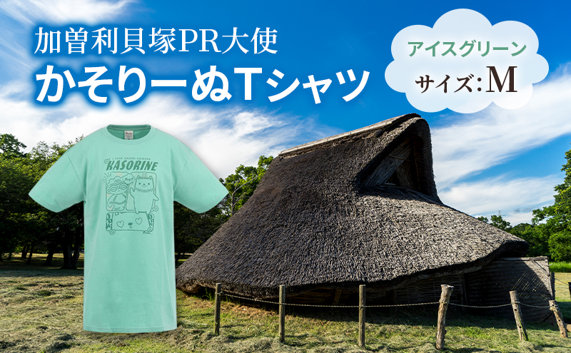 加曽利貝塚 PR大使 かそりーぬ Tシャツ/アイスグリーン/Mサイズ オリジナル Tシャツ 綿 100％ 半袖 男女兼用 千葉市