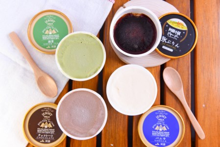 【小国郷特産ジャージー牛乳を使用！】本格アイスクリーム＆プリンセット(8個入り)