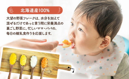 北海道産100%！離乳食にもぴったり「野菜フレーク」4種お試しギフト 40g×4個（かぼちゃ・にんじん・とうもろこし・じゃがいも）［大望］北海道 幕別町【 フレーク 離乳食 時短 野菜 ペースト 赤ち