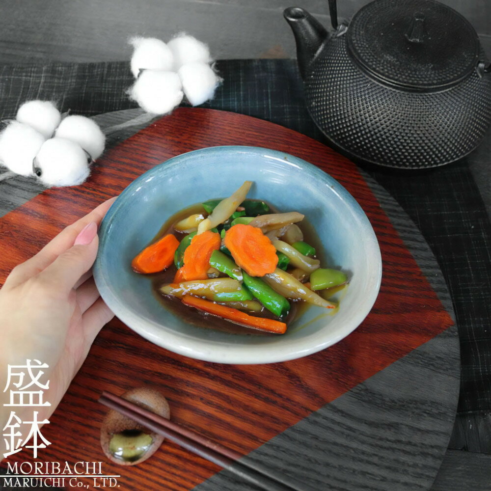 【ふるさと納税】信楽焼 陶器製 たわみ小鉢 (蒼流)