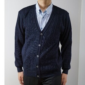 メンズニット カーディガン コン LL寸 15160_装飾品・工芸品 男性・メンズ 洋服 _【1219766】
