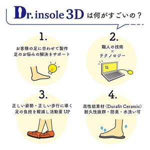 中山靴店 足のお悩みを解決する本格的 オーダーメイド インソール 【黒】【Dr.insole 3D】【配送不可：離島】｜オーダーメイド 