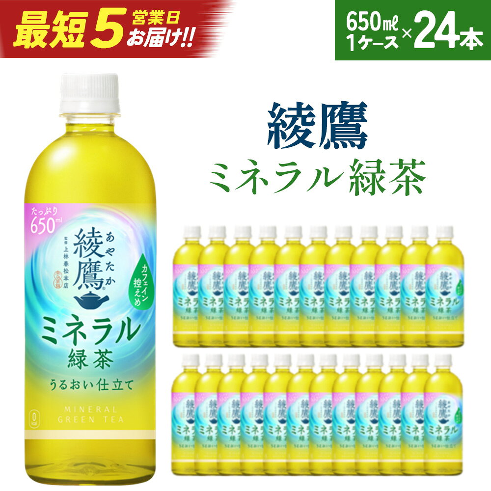 【ふるさと納税】【1回配送または2〜6か月連続お届け】綾鷹 ミネラル緑茶 650ml PET×24本　【04301-1070～1073】 コカコーラ 緑茶 茶 お茶 ペットボトル 常備 備蓄 コカ・コーラ ボトラーズジャパン ペットボトル 1ケース 宮城県 蔵王町 定期便