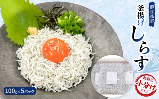 鮮度抜群 釜揚げしらす100g×5パック　便利な小分けタイプ [№5385-0449]