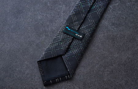 【民谷螺鈿×MIZEN】螺鈿織スラッシュタイ　チェック　黒　オリジナル封筒入り【ギフト箱なし】