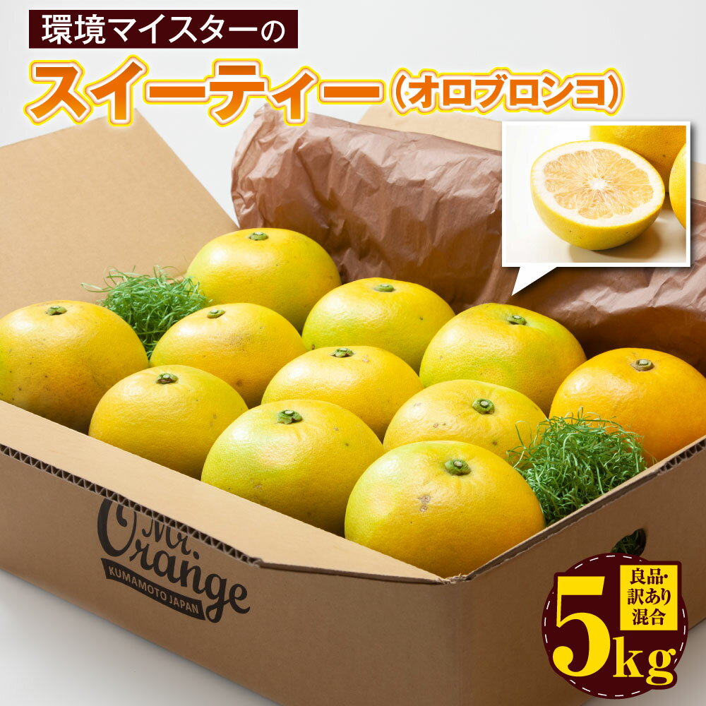 【ふるさと納税】環境マイスターのスイーティー(オロブロンコ) 良品 訳あり 混合 約5kg サイズ混合 環境マイスター スイーティー オロブロンコ グレープフルーツ 文旦 無農薬 無化学肥料 果物 フルーツ 熊本県産 水俣市産 送料無料【2025年12月上旬-2026年2月下旬順次発送】