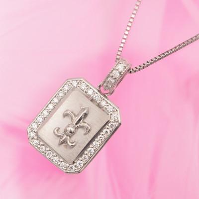 ふるさと納税 山梨県 プラチナ ダイヤモンド (百合) ペンダントネックレス　HH018178 |  | 01