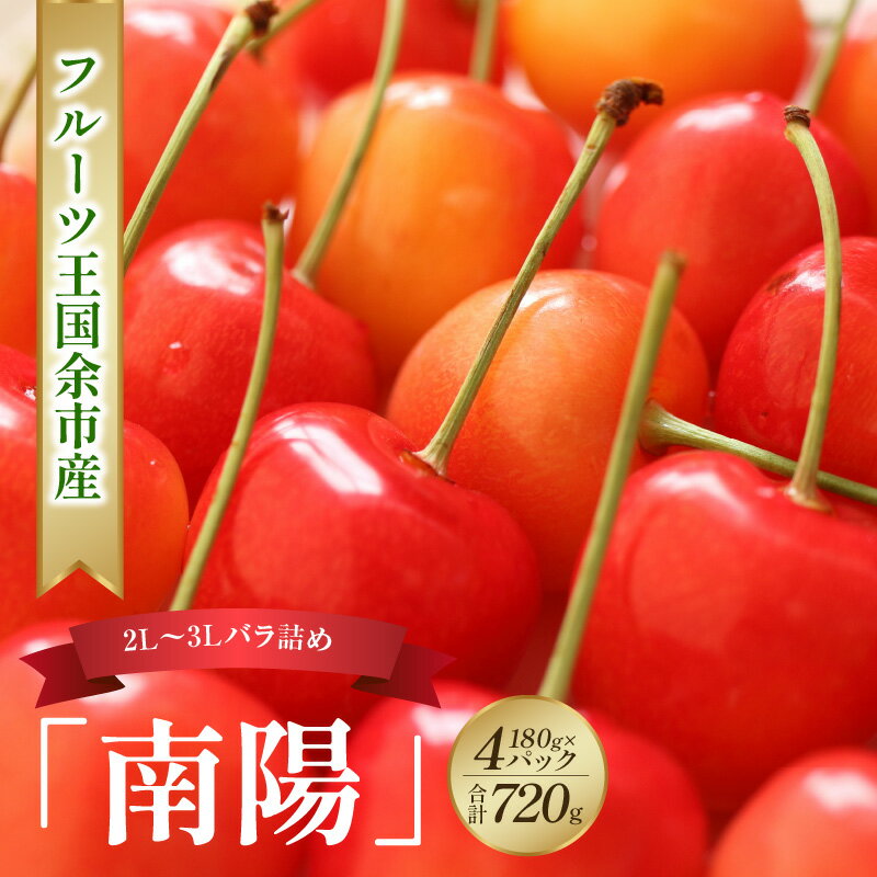 【ふるさと納税】 2026年発送 【 先行予約 】 令和8年産 南陽 【 2L〜3L バラ詰め 】 180g×4パック 【 ニトリ観光果樹園 】 余市 北海道 フルーツ王国 さくらんぼ サクランボ 桜桃 南陽 余市産さくらんぼ 人気さくらんぼ ニトリ 北海道 余市町 グルメ 送料無料