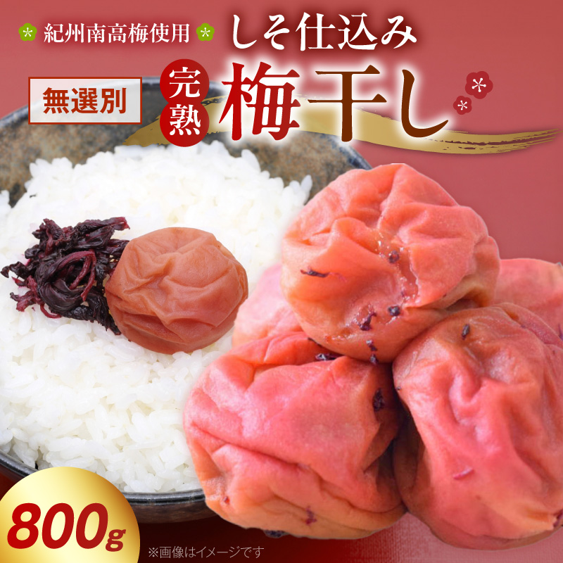 紀州南高梅使用 しそ仕込み完熟梅干し 無選別 800g_ZD7036