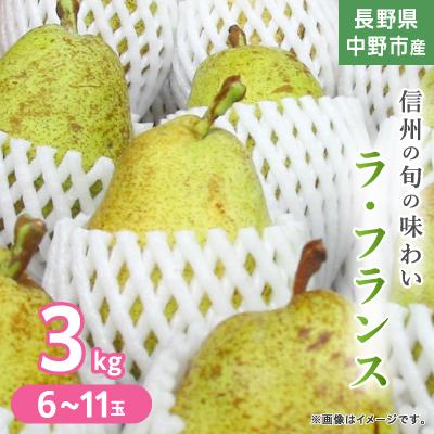 ふるさと納税 中野市 長野県中野市産　旬の洋梨ラ・フランス3kg6〜11玉