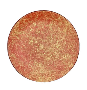 丸小皿 乱糸（マット仕上げ）本朱［NF181］