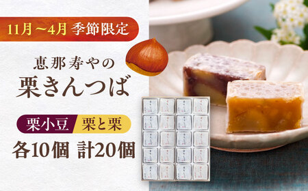 【先行予約】栗きんつば 20個入り / 栗 きんつば 小豆餡 / 恵那市 / 株式会社 恵那寿や[AUAS022]