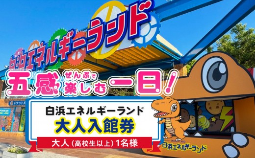 白浜エネルギーランド 大人（高校生以上）入館券 1名