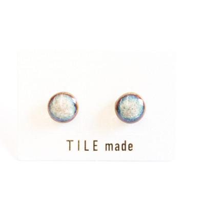 ふるさと納税 瑞浪市 【美濃焼】黄緑むらタイルピアス(直径10mm)