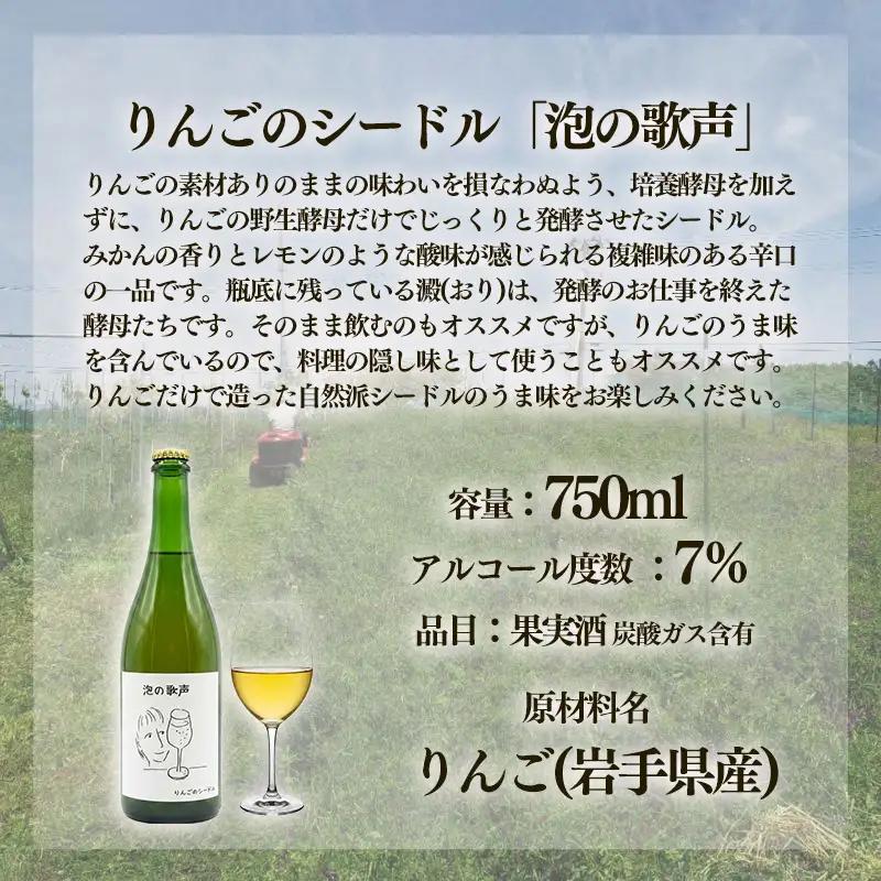 【14日以内発送】 りんごのシードル 泡の歌声 750ml×1本